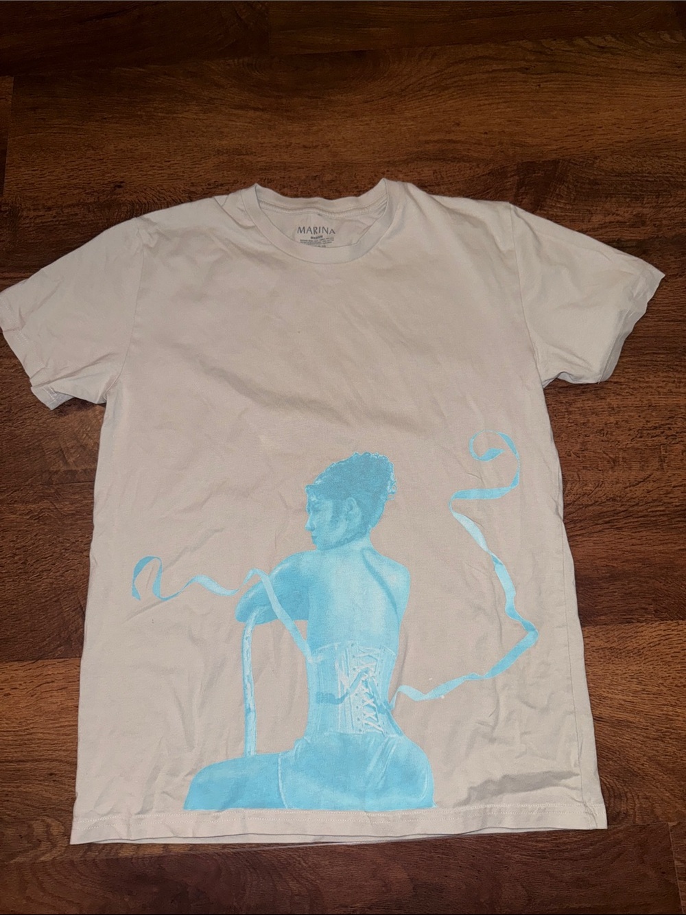 MARINA Short-Sleeve Tee with Light Blue Graphic